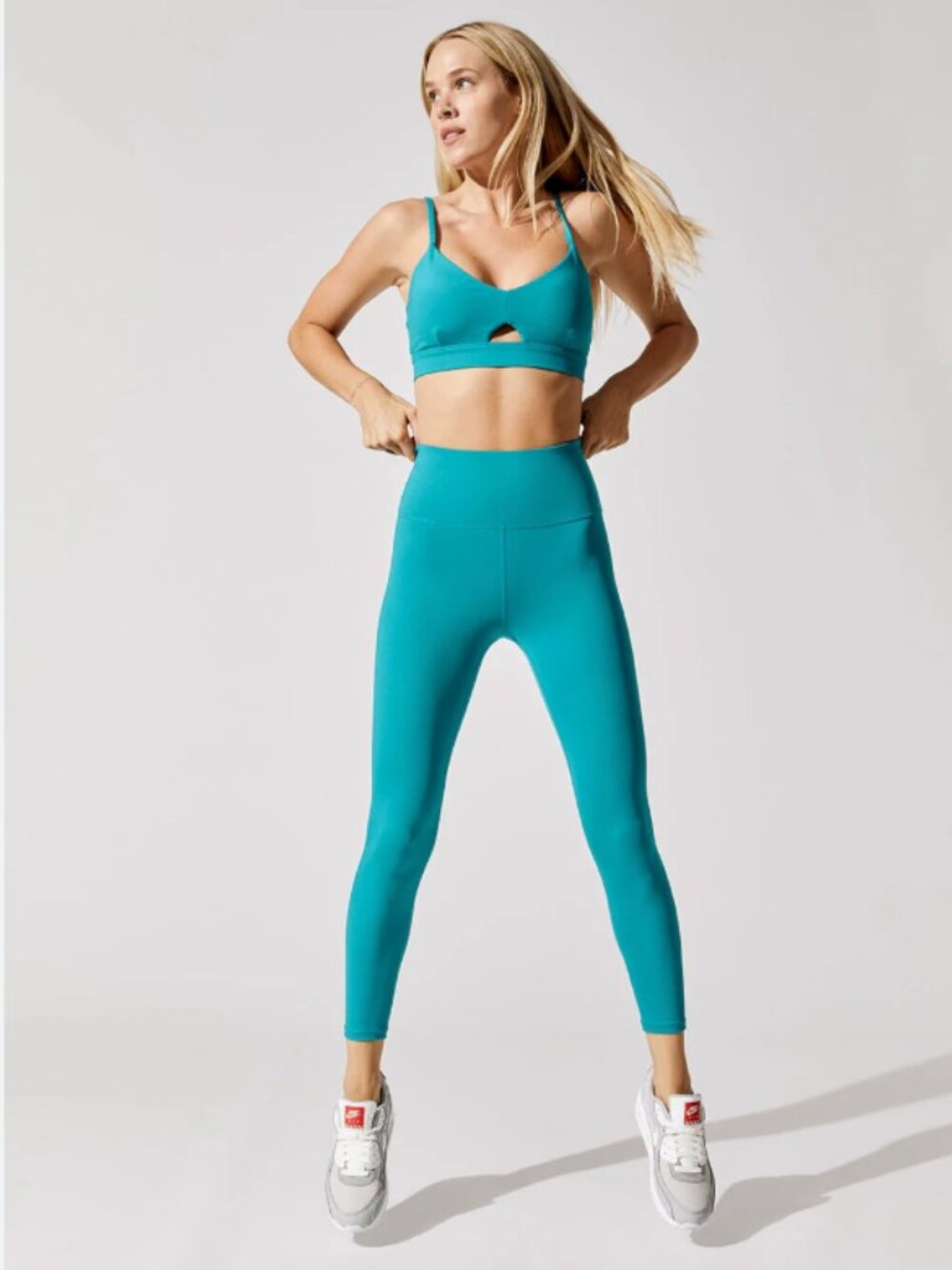 Carbon38 High Rise 7/8 Legging In Cloud Compression Dark Teal Size M $98